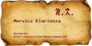 Morvicz Klarissza névjegykártya